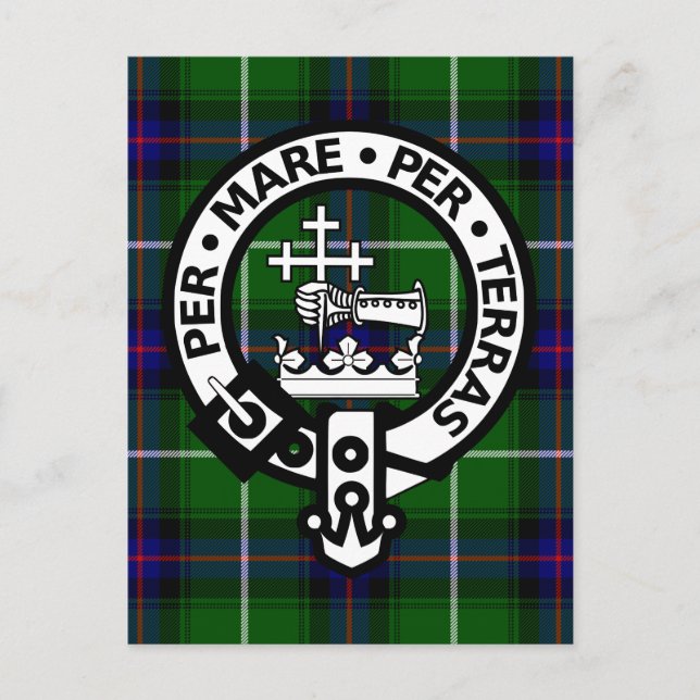 Carte Postale Clan écossais Donald Tartan et Crest (Devant)