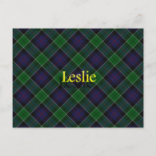 Carte Postale Clan écossais Leslie Tartan