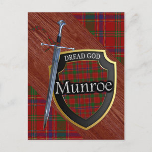 Carte Postale Clan écossais Munroe Munro Tartan Shield et épée