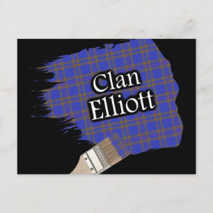 Carte Postale Clan Elliott Scottish Tartan Paint Brush