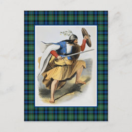 Carte Postale Clan Ferguson Vintage Illustration Tartan Frame