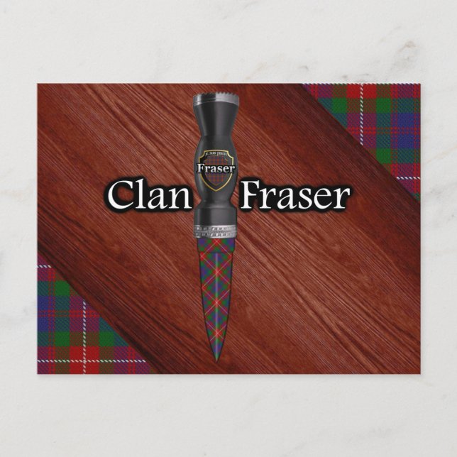 Carte Postale Clan Fraser de Lovat Tartan Sgian Dubh Blade (Devant)