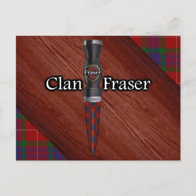 Carte Postale Clan Fraser Tartan Sgian Dubh Blade (Devant)