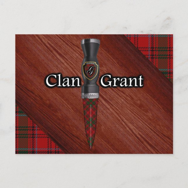 Carte Postale Clan Grant Tartan Sgian Dubh Blade (Devant)