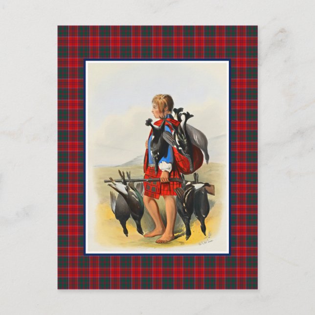 Carte Postale Clan Grant Vintage Illustration Tartan Frame (Devant)