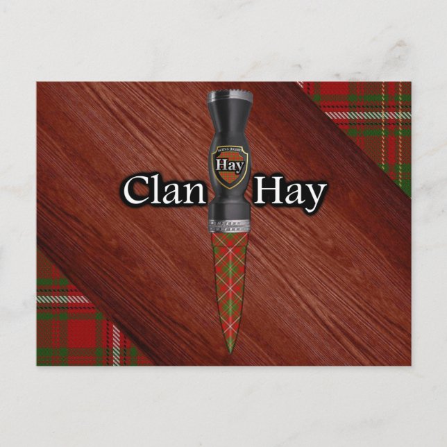 Carte Postale Clan Hay Tartan Sgian Dubh Blade (Devant)