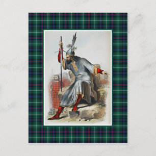 Carte Postale Clan MacDonald Illustration Vintage Tartan Frame