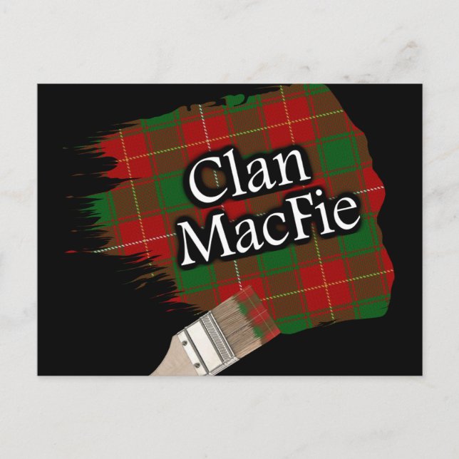 Carte Postale Clan MacFie Scottish Tartan Paint Brush (Devant)