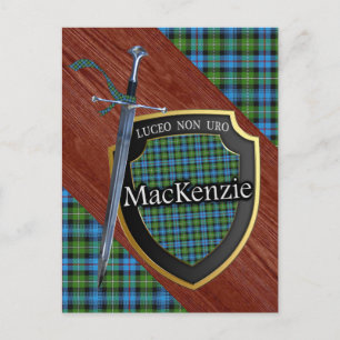 Carte Postale Clan MacKenzie Tartan Sword & Shield