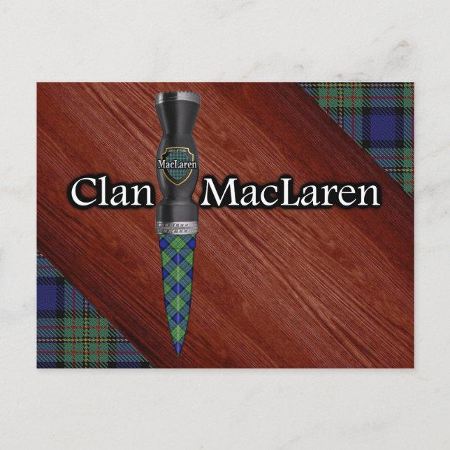 Carte Postale Clan MacLaren Tartan Sgian Dubh Blade (Devant)