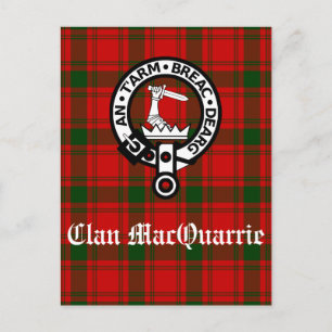 Carte Postale Clan MacQuarrie Tartan et Crest