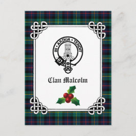 Carte Postale Clan Malcolm Crest Badge & Tartan Holiday