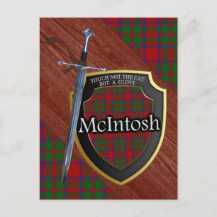 Carte Postale Clan McIntosh Tartan Sword & Shield