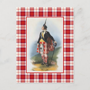 Carte Postale Clan Menzies Vintage Illustration Tartan Frame