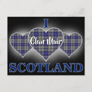 Carte Postale Clan Napier J'aime l'Écosse Cœur de Tartan