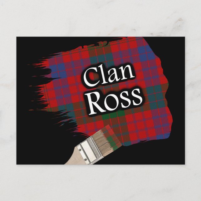 Carte Postale Clan Ross Scottish Tartan Paint Brush (Devant)