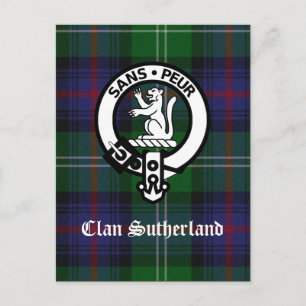 Carte postale Clan Sutherland Crest & Tartan