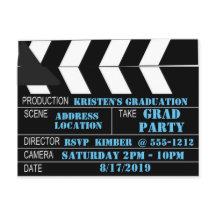 Carte postale Clapperboard Invitation personnalisé