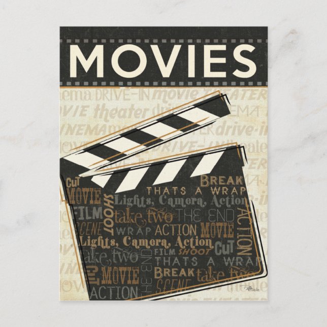 Carte Postale Clappeur de film vintage (Devant)