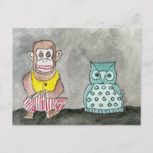 Carte Postale Clapping Monkey and Night Owl
