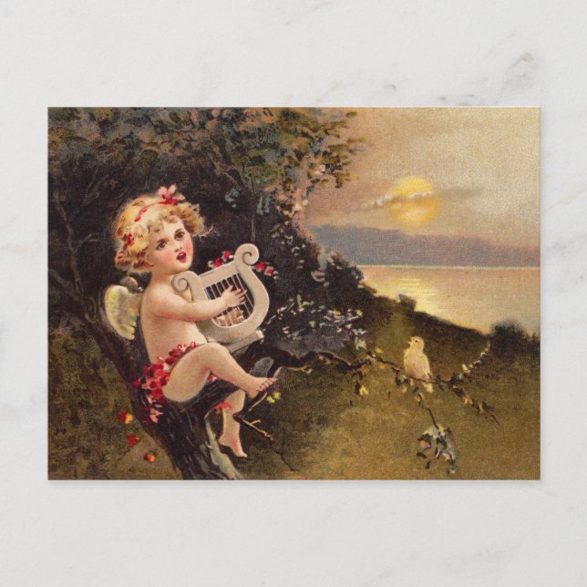 Carte Postale Clapsaddle : Petit cerub avec harpe (Devant)