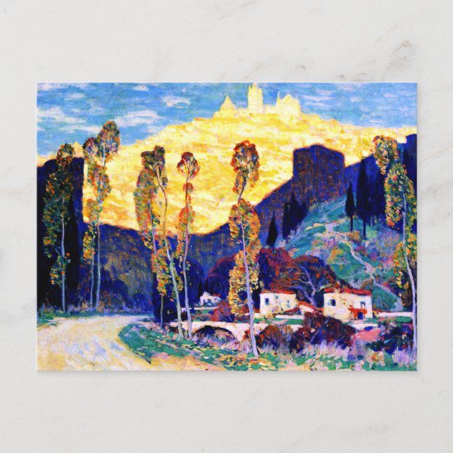 Carte Postale Clarence Gagnon art, Soirée, Sienne (Devant)