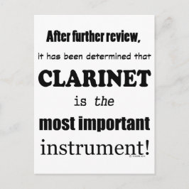 Carte Postale Clarinet, instrument le plus important