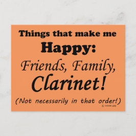 Carte Postale Clarinet Me Rend Heureux