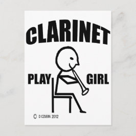 Carte Postale Clarinet Play Girl