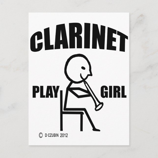 Carte Postale Clarinet Play Girl (Devant)