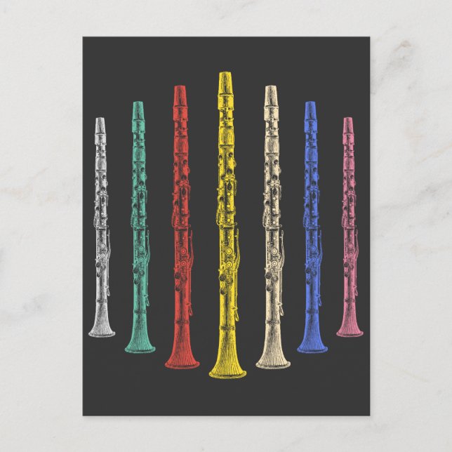 Carte Postale Clarinets colorés (Devant)