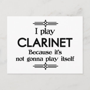 Carte Postale Clarinette - Jouer Lui-Même Musique Deco Drôle
