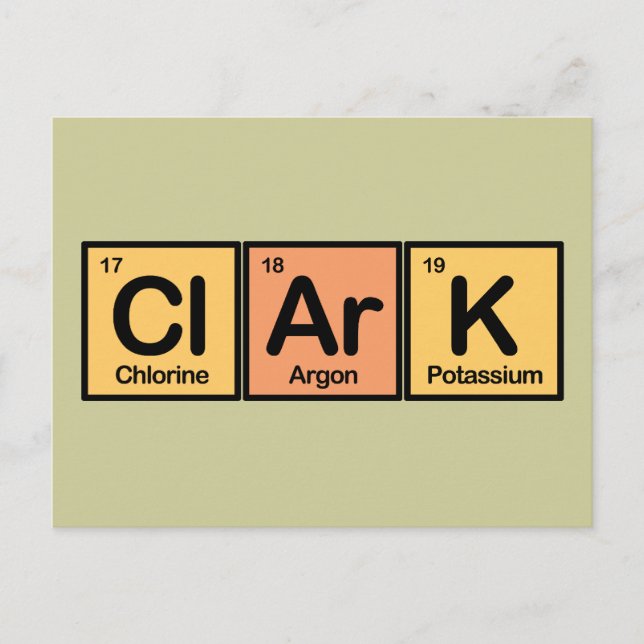 Carte Postale Clark fait d'éléments (Devant)