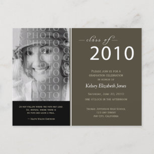 Carte Postale Classe de 2010 Graduation Invitation Postcard
