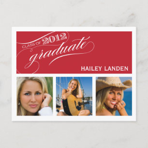 Carte Postale Classe de 2012 Graduation Invitation Postcard