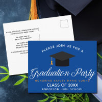 Classe de Graduation Bleue de 2022 Custom School P