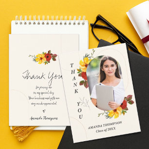 Carte Postale Classe de Merci de graduation photo florale 2025