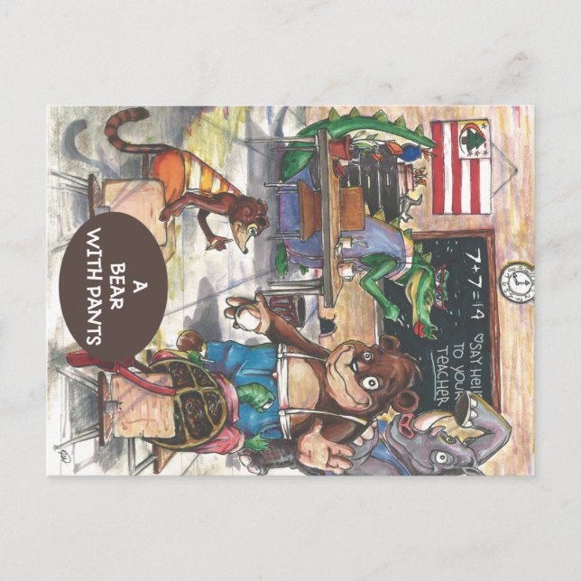 Carte Postale Classe du livre "A Bear With Pants" (Devant)