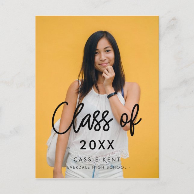 Carte Postale Classe moderne de 2025 photo de graduation (Devant)