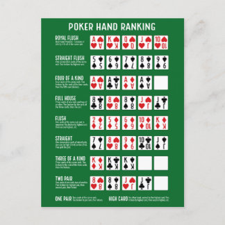Carte Postale Classement Poker Hand avec Visuals