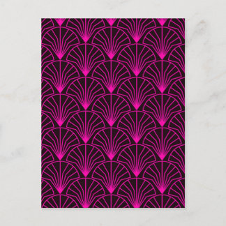 Carte Postale Classic Art Deco Pattern in pink and black
