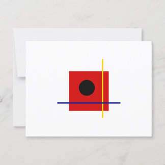 Carte Postale Classic Bauhaus Art Rouge Composition géométrique