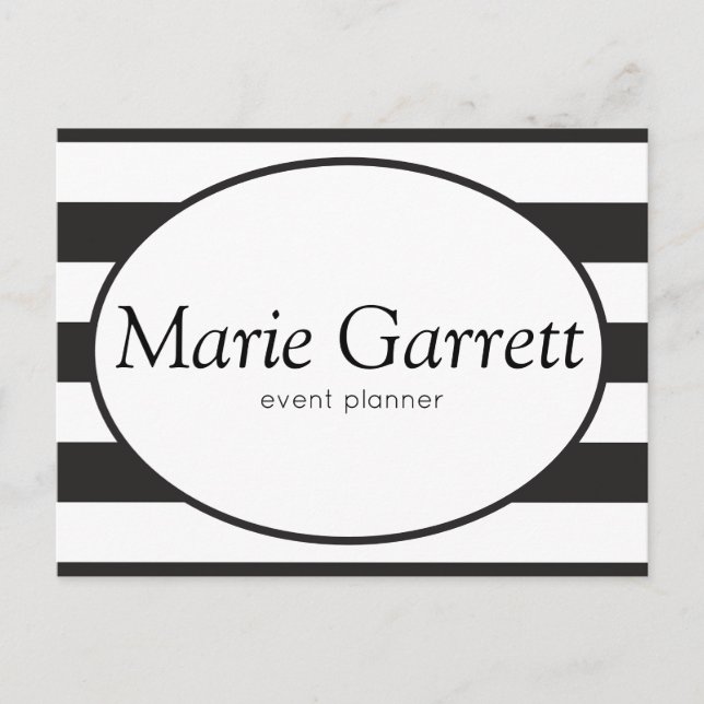 Carte Postale Classic Black Stripes Business (Devant)