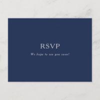 Classic Minimal Navy Blue Silver Song Request RSVP