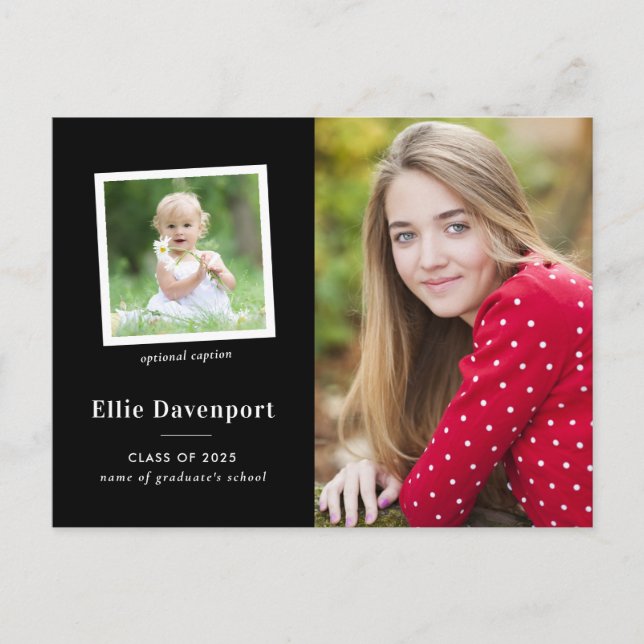 Carte Postale Classic noir et blanc Deux diplômes photo (Devant)