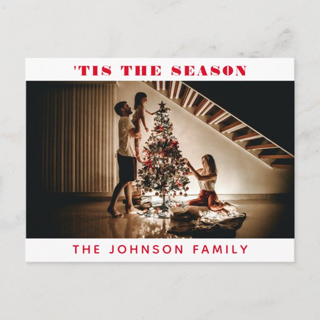 Carte Postale Classic 'Tis the Season Photo Red Christmas (Devant)