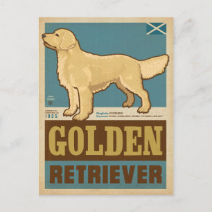 Carte Postale Classic Vintage Golden Retriever