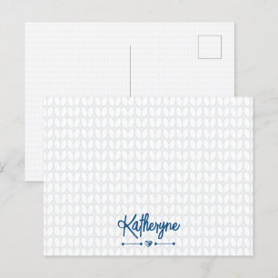 Carte postale classique bleue personnalisée Knit S