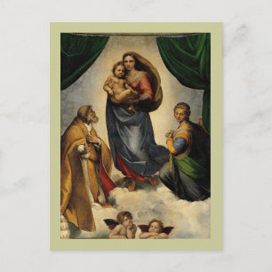 Carte Postale Classique de Raphael "Vierge Sixtine" (vers 1513)