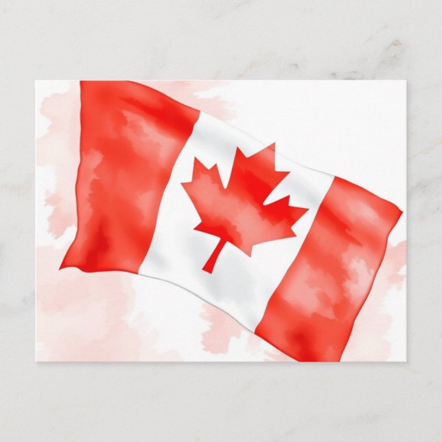 Carte postale classique du drapeau du Canada (Devant)